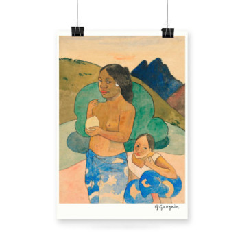 Plakat Two Tahitian Women in a Landscape