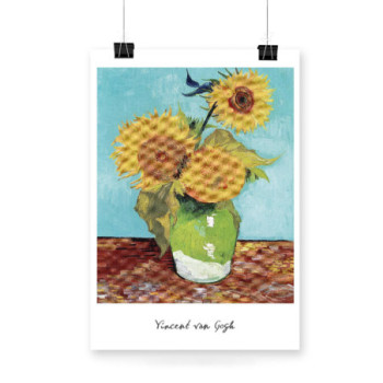 Plakat Vase with Three Sunflowers