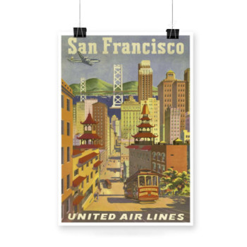 Plakat United Air Lines San Francisco 1955s