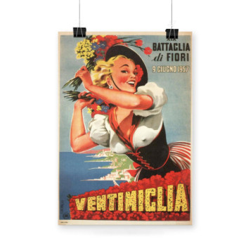 Plakat Ventimiglia Italian Travel Poster 1957s