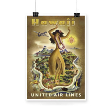 Plakat United Air Lines Hawaii Travel Poster