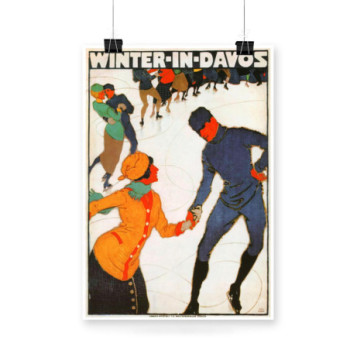 Plakat Winter in Davos Travel Poster 1914s