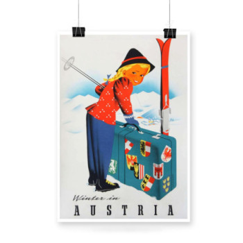 Plakat Winter in Austria Travel Poster 1940s