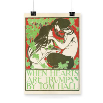 Plakat When Hearts are Trumps by Tom Hall 1894s
