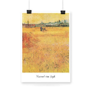 Plakat Wheat field with View of Arles