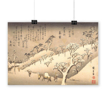 Plakat Asukayama in the Snow at Evening - Utagawa Hiroshige