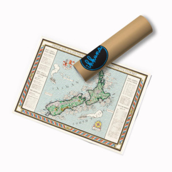 Plakat A Map of New Zealand