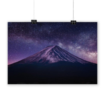 Plakat Fuji mountain with milky way