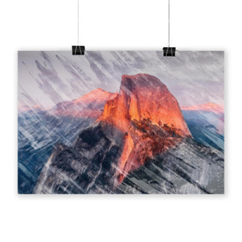 Plakat Half Dome at sunset as seen from Glacier Point in Yosemite California effect