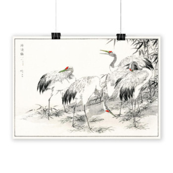 Plakat Japanese Crane and Bamboo