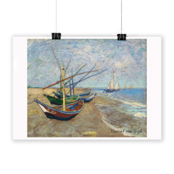 Plakat Fishing Boats on the Beach at Saintes-Maries