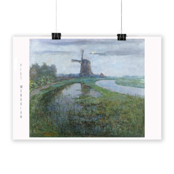 Plakat Oostzijdse Mill along the River Gein by Moonlight
