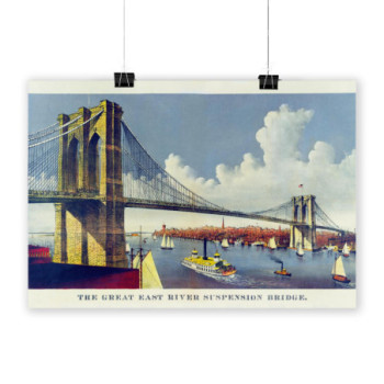 Plakat The great east river suspension bridge connecting the cities of New York and Brooklyn