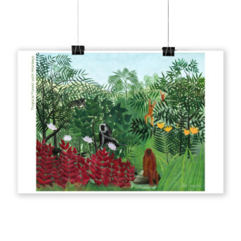 Plakat Tropical Forest with Monkeys