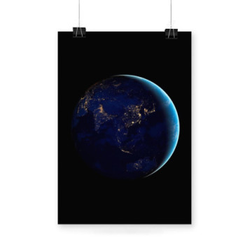 Plakat Asia and Australia at night Original from NASA vertical