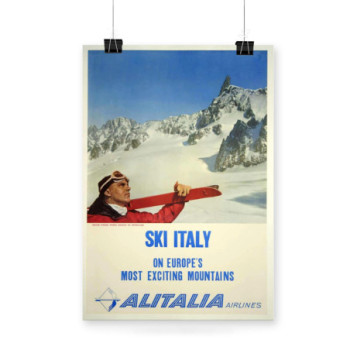 Plakat Airlines Ski Italy 1950s