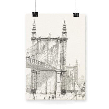Plakat Brooklyn Bridge towers 1886 by Frank Leslie