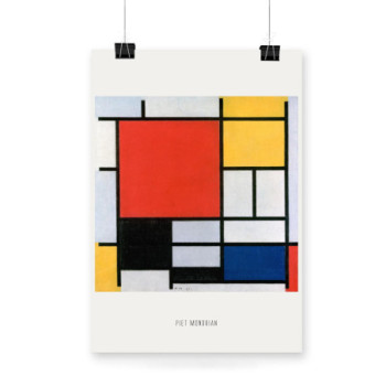 Plakat Composition with Red, Yellow, Blue, and Black