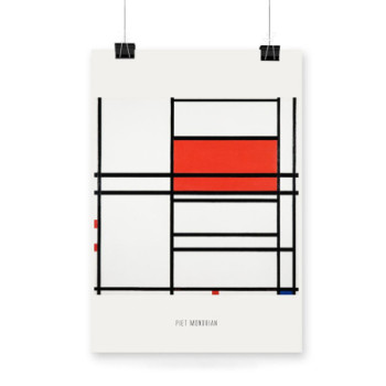 Plakat Composition No. 4 with red and blue