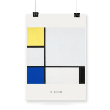 Plakat Composition with Yellow, Blue, Black and Light Blue
