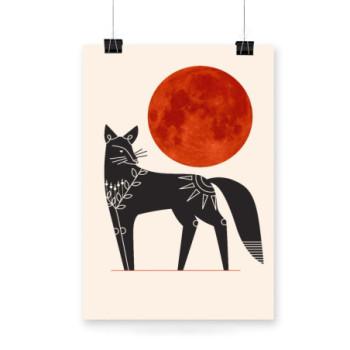 Plakat Fox and Moon