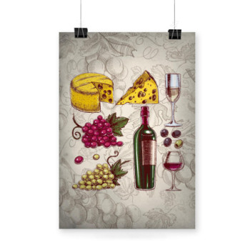 Plakat Grapes And Wine
