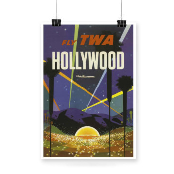 Plakat Hollywood Fly TWA 1958s