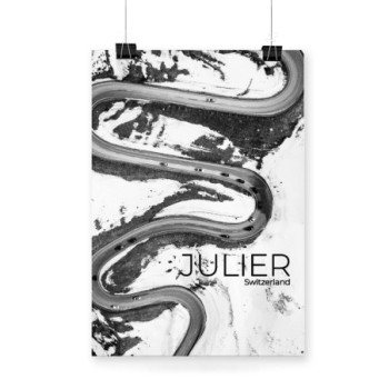 Plakat Julier Pass Switzerland BW