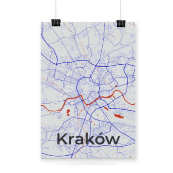 Plakat Kraków Top View White