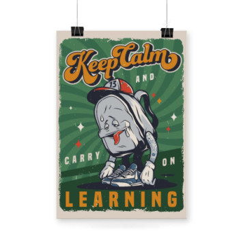 Plakat Keep Calm and carry on learning DRUK 406x606mm