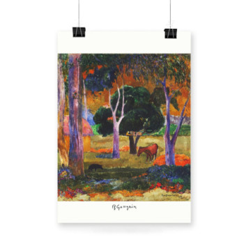 Plakat Landscape with a Pig and a Horse