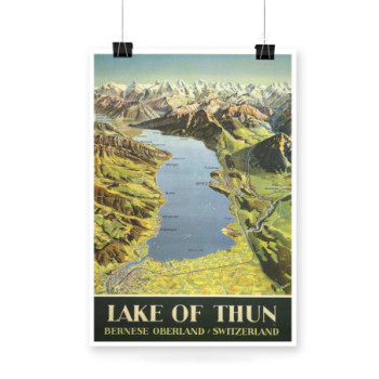 Plakat Lake of Thun Travel Poster 1946s