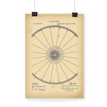 Plakat Patent Velocipede wheel Bicycle 1891