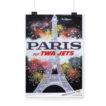 Plakat Paris Fly TWA Travel Poster 1960s