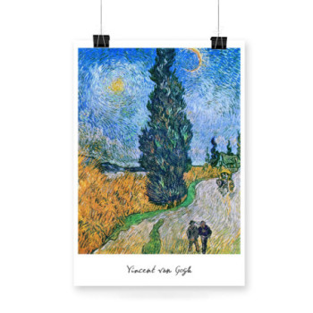 Plakat Road with Cypress and Star