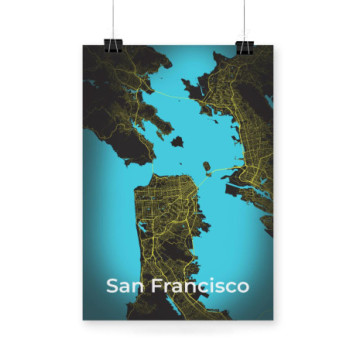 Plakat San Francisco mapy2