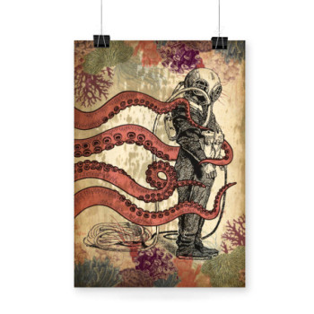 Plakat Red Octopus Tentacles