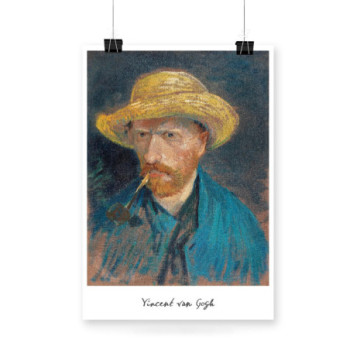 Plakat Self-Portrait with Straw Hat and Pipe