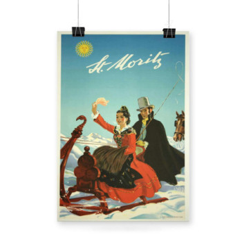 Plakat St-Moritz Travel Poster 1944s