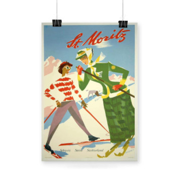 Plakat St-Moritz Travel Poster 1948s